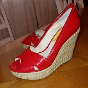 Michael Kors Red Open Toed Wedges